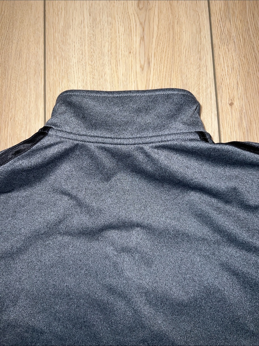 adidas Kid’s Gray Full-Zip Track Jacket with Black Stripes - Picture 9 of 11